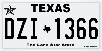 TX license plate DZI1366