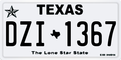 TX license plate DZI1367