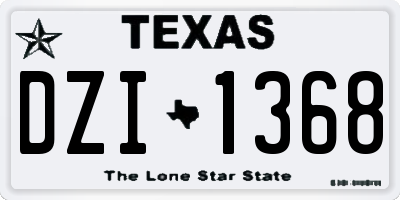 TX license plate DZI1368