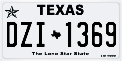 TX license plate DZI1369