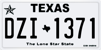 TX license plate DZI1371