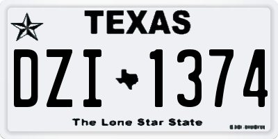 TX license plate DZI1374