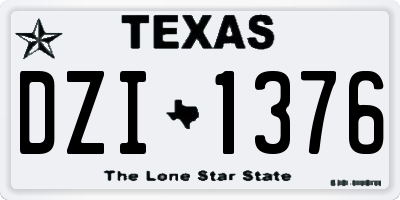 TX license plate DZI1376
