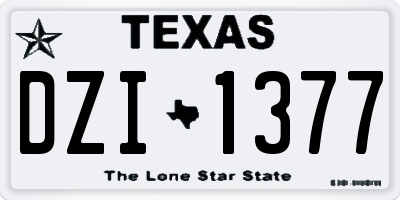 TX license plate DZI1377