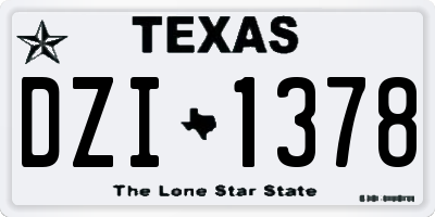 TX license plate DZI1378