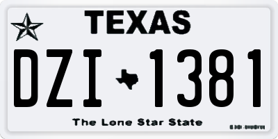 TX license plate DZI1381