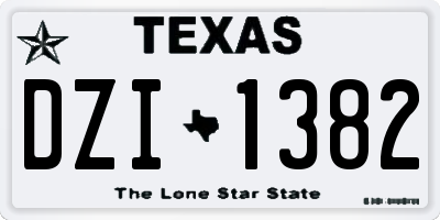 TX license plate DZI1382