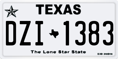 TX license plate DZI1383