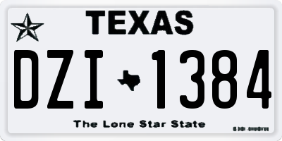 TX license plate DZI1384