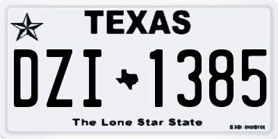 TX license plate DZI1385