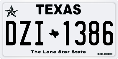 TX license plate DZI1386