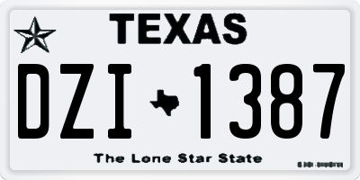 TX license plate DZI1387