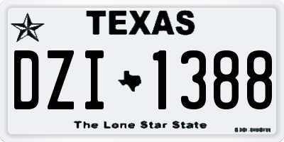 TX license plate DZI1388