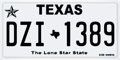 TX license plate DZI1389