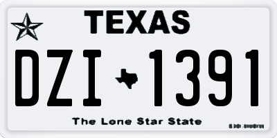 TX license plate DZI1391