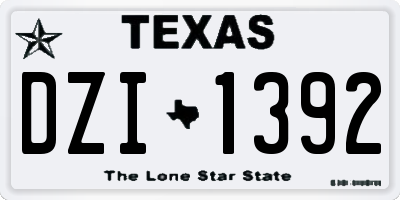 TX license plate DZI1392