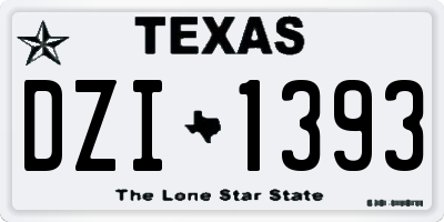 TX license plate DZI1393