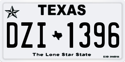 TX license plate DZI1396