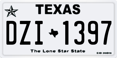 TX license plate DZI1397