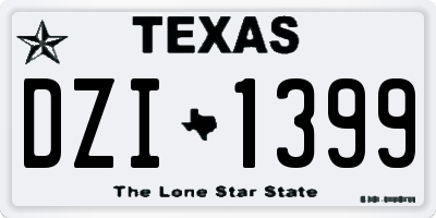 TX license plate DZI1399