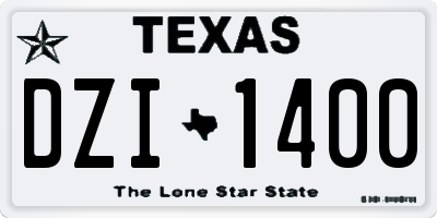 TX license plate DZI1400