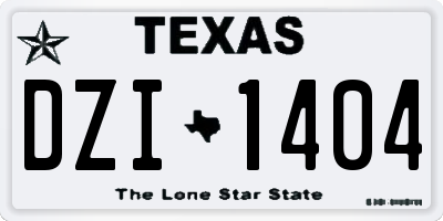 TX license plate DZI1404