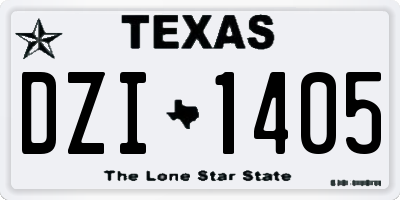 TX license plate DZI1405