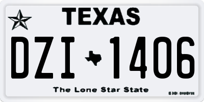TX license plate DZI1406
