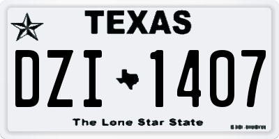 TX license plate DZI1407