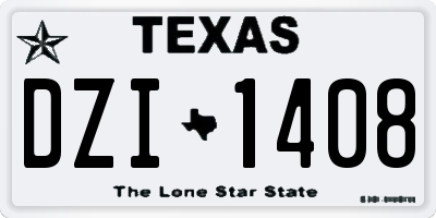 TX license plate DZI1408