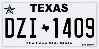TX license plate DZI1409