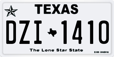 TX license plate DZI1410