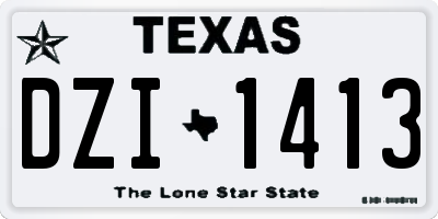 TX license plate DZI1413