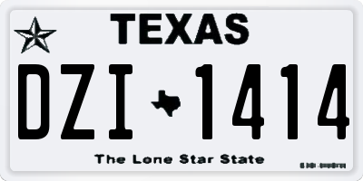 TX license plate DZI1414