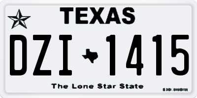 TX license plate DZI1415