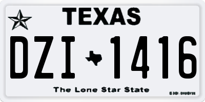 TX license plate DZI1416
