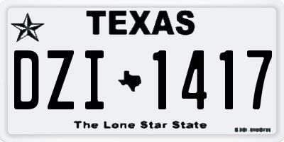 TX license plate DZI1417