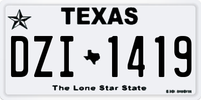 TX license plate DZI1419