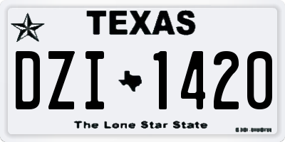 TX license plate DZI1420