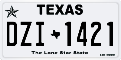 TX license plate DZI1421