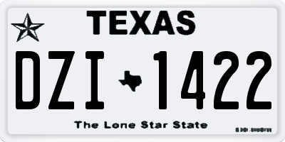 TX license plate DZI1422