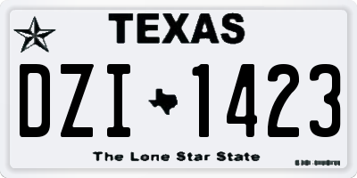 TX license plate DZI1423
