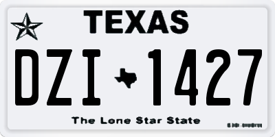 TX license plate DZI1427