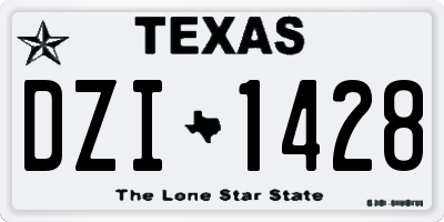 TX license plate DZI1428