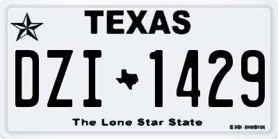 TX license plate DZI1429