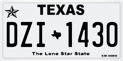 TX license plate DZI1430