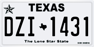 TX license plate DZI1431
