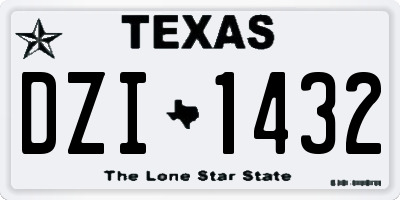 TX license plate DZI1432