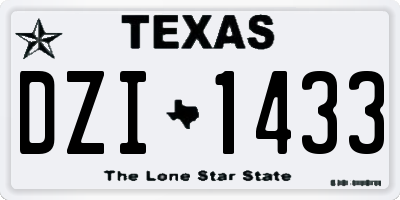 TX license plate DZI1433
