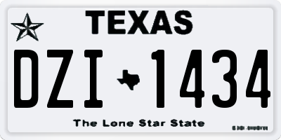TX license plate DZI1434